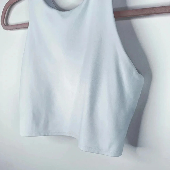 Athleta Conscious Crop Bra White Sports Bra High Neck Athleisure Size Small - Picture 2 of 7